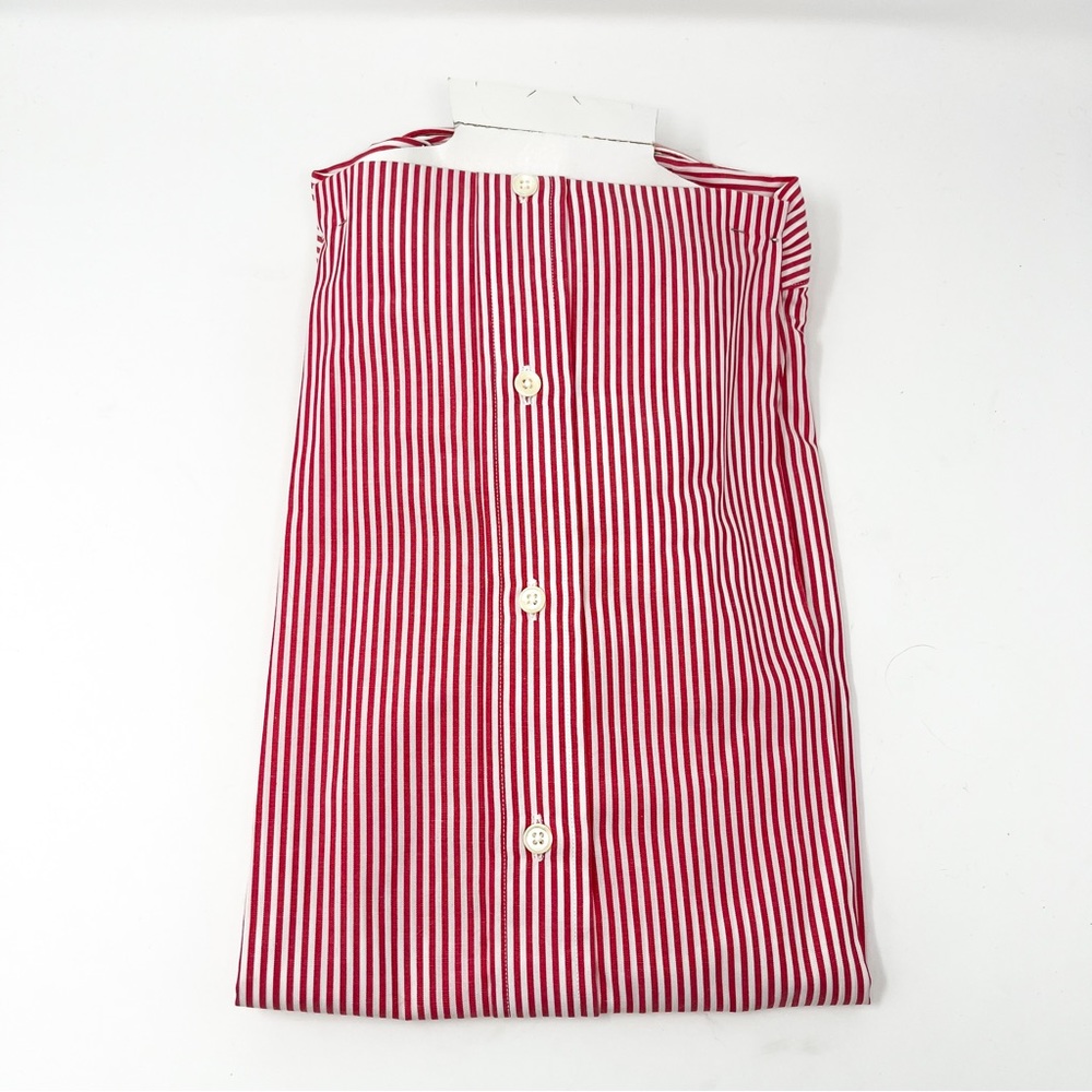 NWT VTG Burberry Vintage Red and White Striped Dress Shirt Men’s 15.5-33 - Picture 3 of 4